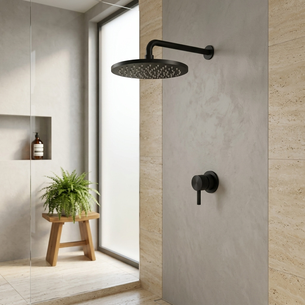 Aquanello Eterna Concealed Shower Set Matte Black with 25 cm Rain Shower ET-S-SET7-2-10